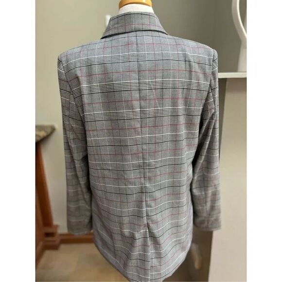 Amazon NWT L lined double breasted black plaid blazer w-large front pockets - Picture 5 of 6